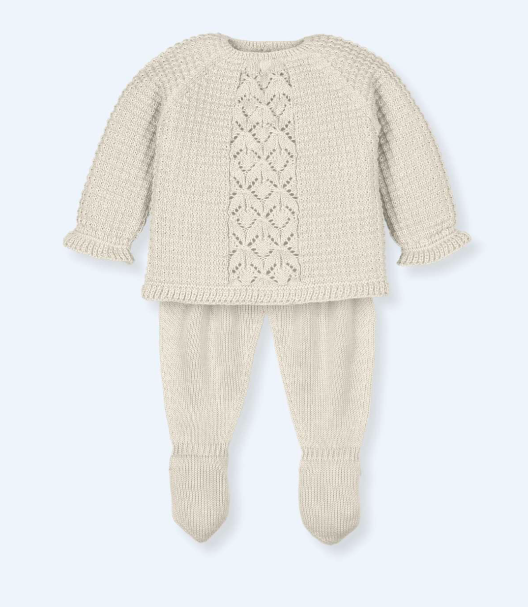 CONJUNTO DE PUNTO "MARILOU" COLOR NATURAL.