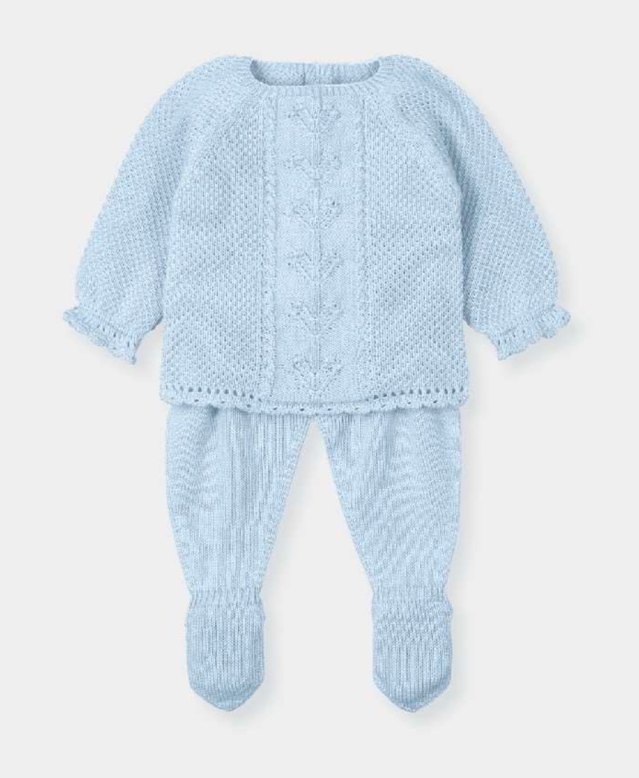 CONJUNTO DE PUNTO "AZUCENA" COLOR NUBE.