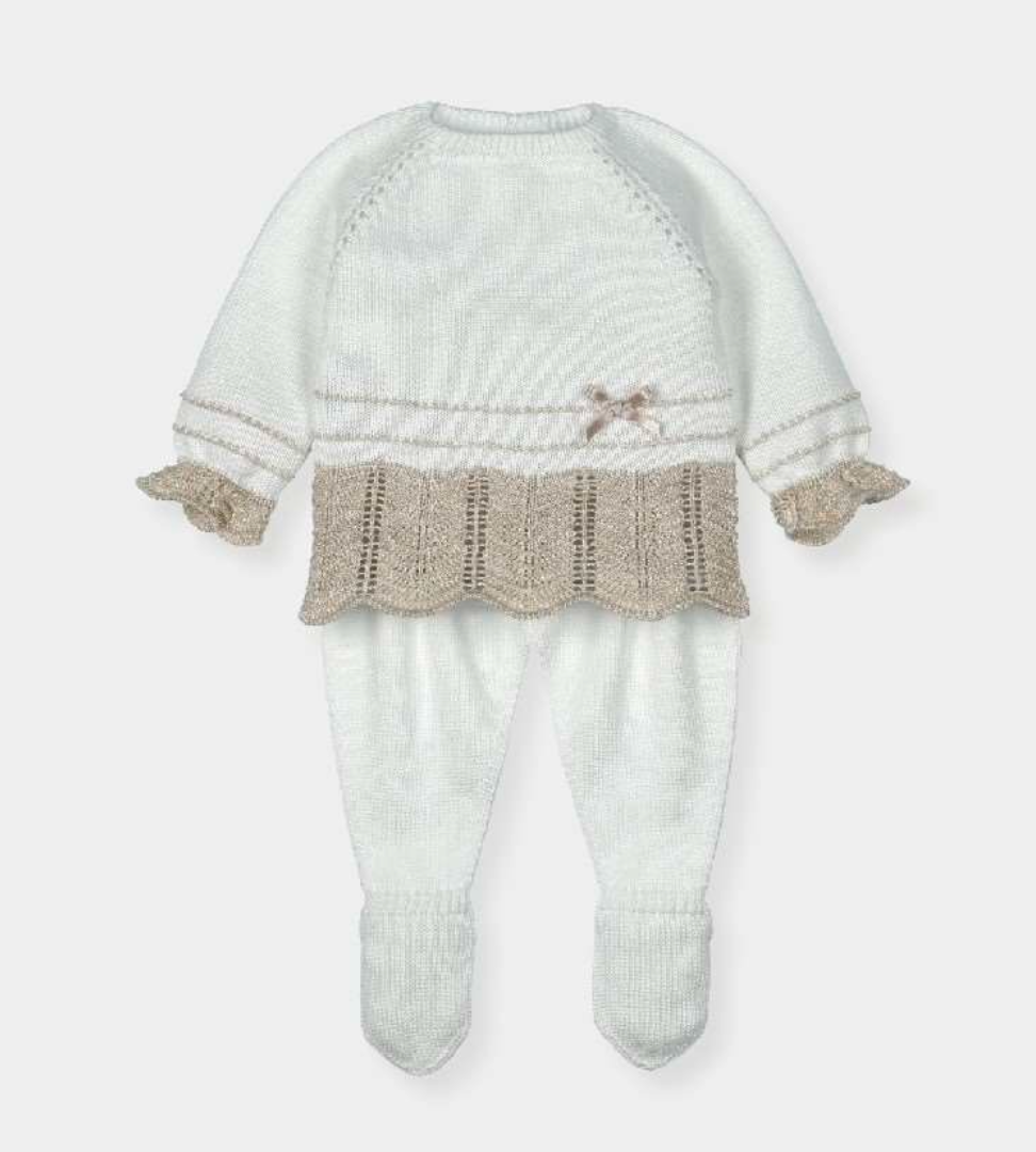 CONJUNTO DE PUNTO "HELENIUM" COLOR BLANCO.