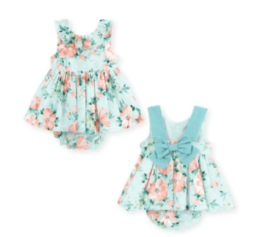 VESTIDO "HAPPY FLOWERS" COLOR AQUATIC.