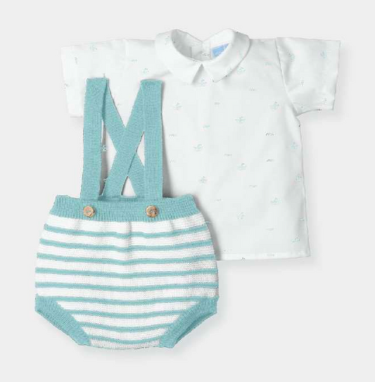 SET DE PETO CON CAMISETA "MAR" COLOR AQUATIC.